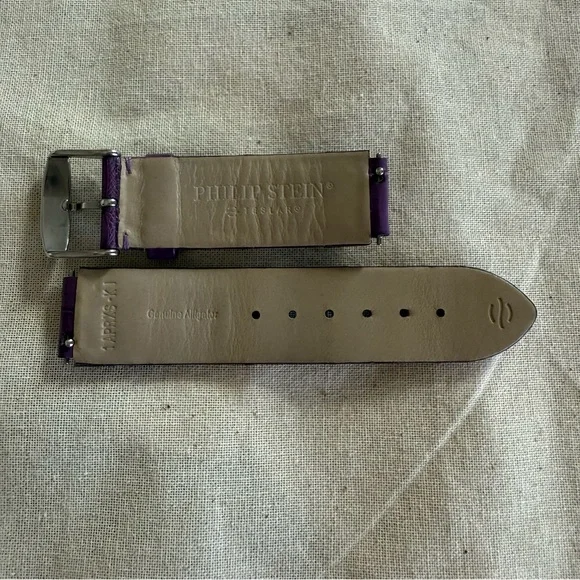 Authentic Philip Stein Purple Alligator Leather Watch Strap EUC display picture 2